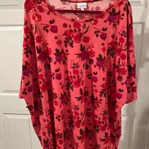 LuLaRoe Vibrant Floral Irma in Pink and Red 3X EUC